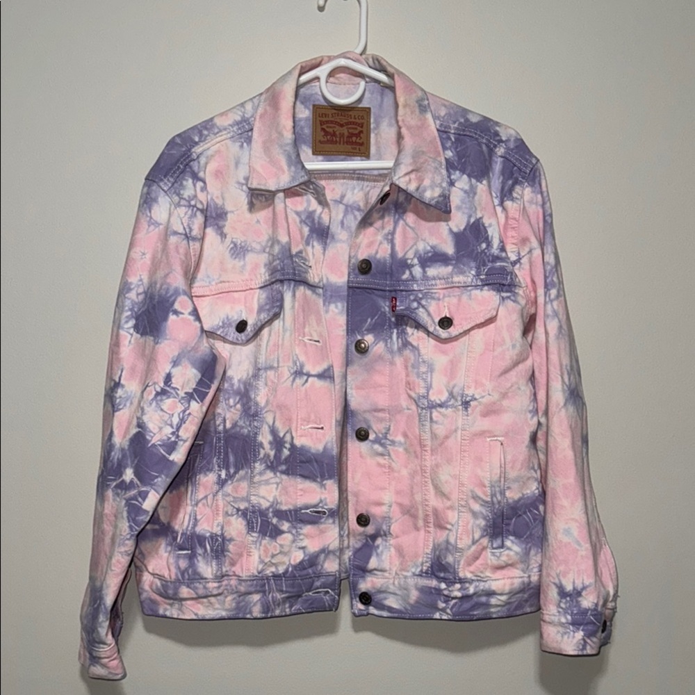 Levi's Pink and Purple Tie-Dye Denim Jacket